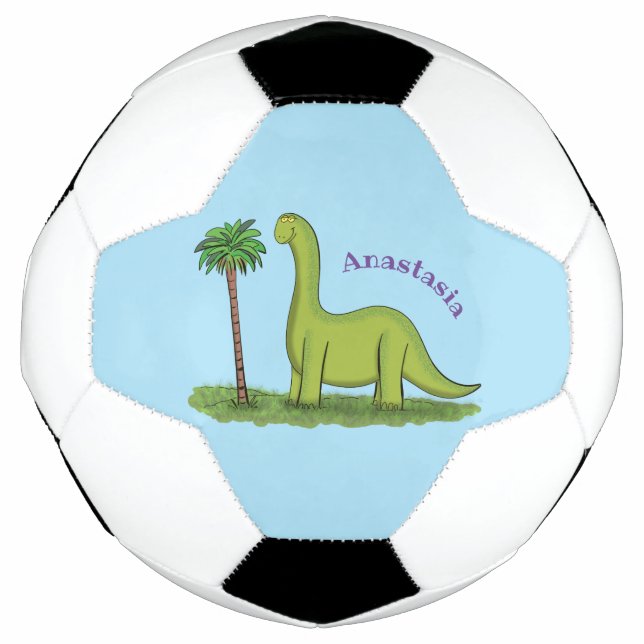 Balón De Fútbol Personalizado de los dinosaurios de brontosauro ve (Anverso)