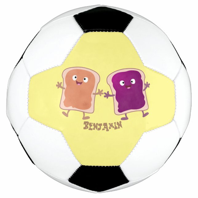Balón De Fútbol Personalizado de mantequilla de cacahuate y sandwi (Anverso)