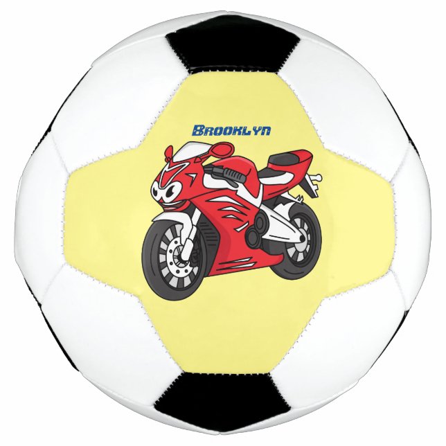 Balón De Fútbol Personalizado de motocicleta roja (Anverso)