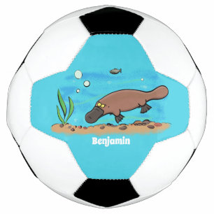 Balón De Fútbol Personalizado de natación de Platypus Cute