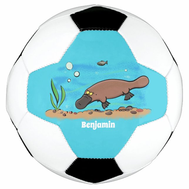 Balón De Fútbol Personalizado de natación de Platypus Cute (Anverso)
