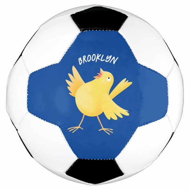 Balón De Fútbol Personalizado de pájaro canario amarillo cantando  (Anverso)