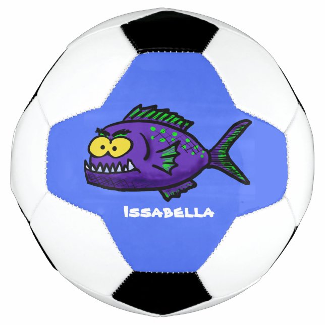 Balón De Fútbol Personalizado de pescado piraña (Anverso)