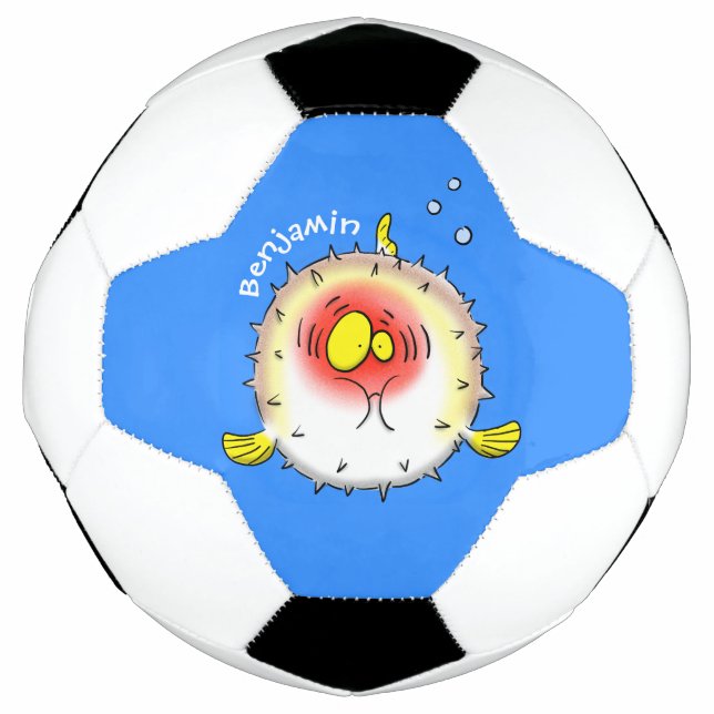 Balón De Fútbol Personalizado de pescado porcupy de marisco de pur (Anverso)