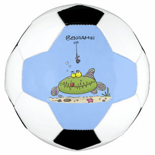 Balón De Fútbol Personalizado de pescadores de peces gordos y hamb