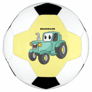 Balón De Fútbol Personalizado de tractores verde feliz