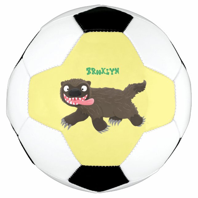 Balón De Fútbol Personalizado de un animal lobverino hambriento (Anverso)