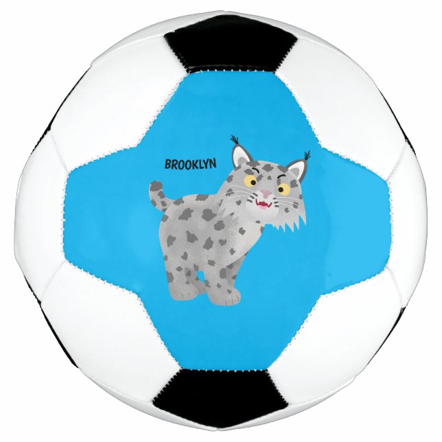 Balón De Fútbol Personalizado del lince del bobcat medio (Anverso)