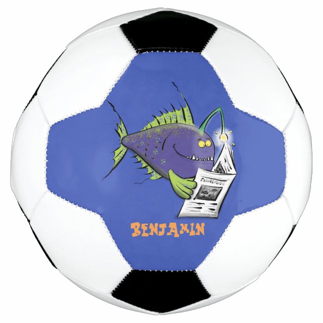 Balón De Fútbol Personalizado divertida de pescados y mariscos (Anverso)
