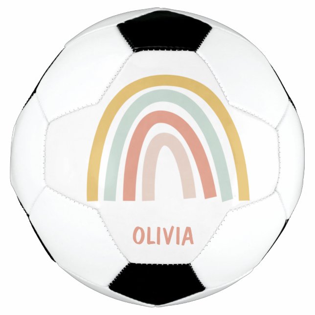 Balón De Fútbol Personalizado el arcoiris del Boho Pastel