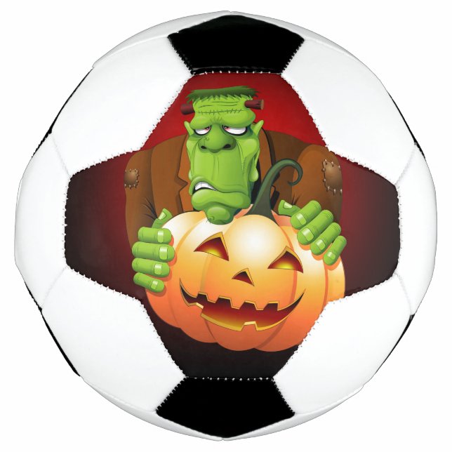 Balón De Fútbol Personalizado Frankenstein con Calabaza (Anverso)