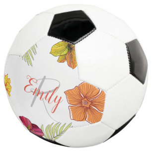 Balón De Fútbol Personalizado Hawaiian Aloha Floral