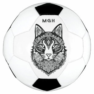 Balón De Fútbol Personalizado Monograma Gatos Ornamentales