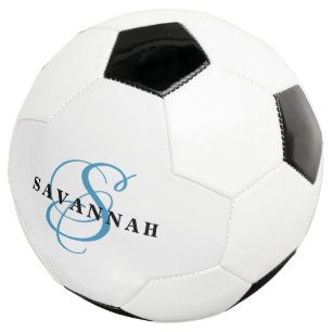 Balón De Fútbol Personalizado Monograma Nombre moderno Diversión