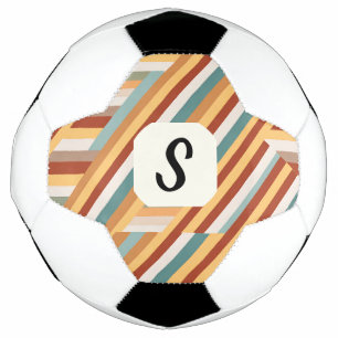 Balón De Fútbol Personalizado Monograma Retro Bolsa de Fútbol Geom