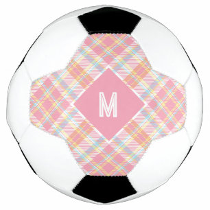Balón De Fútbol Personalizado Monograma Tapado / Patrón Tartán