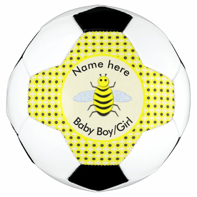Balón De Fútbol Personalizado Neutral de Abeja Amarilla Cute Géner (Anverso)