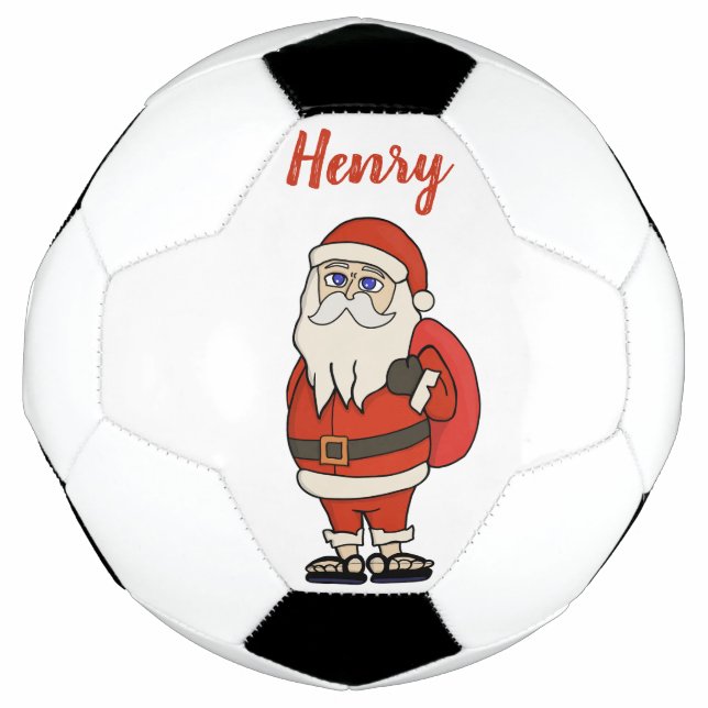 Balón De Fútbol Personalizado Santa Claus Navidades Flip Flops (Anverso)