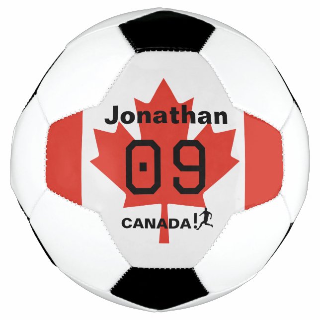 Balón De Fútbol Personalized Canada Maple Leaf Soccer Gift (Anverso)