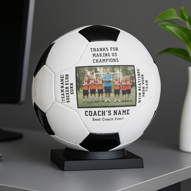 Balón De Fútbol Personalized Football Team Coach with Photo Text (Subido por el creador)