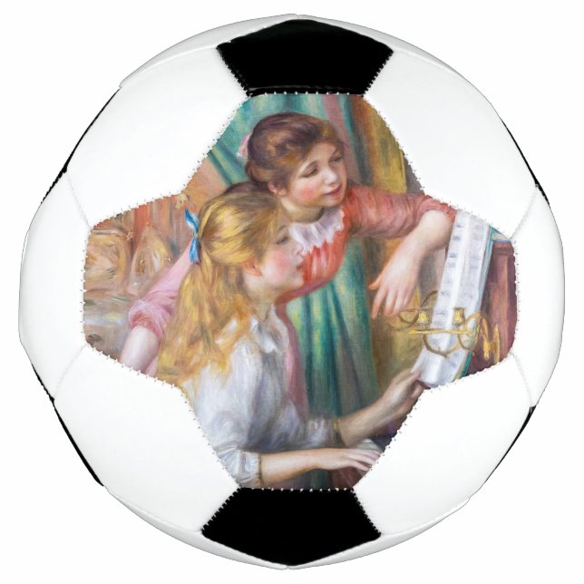 Balón De Fútbol Pierre Auguste Renoir - Jóvenes Chicas en el piano (Anverso)