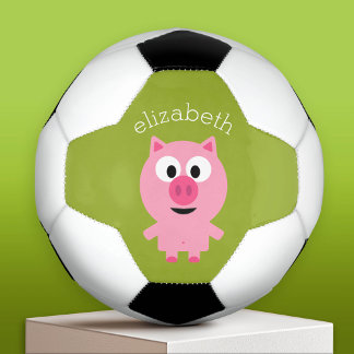 Balón De Fútbol Piglet de granja de maíz dulce - verde rosa y lima