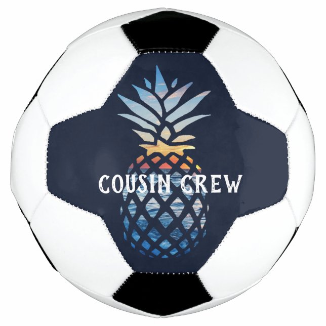 Balón De Fútbol Piña Tropical Personalizada de Pineapple Sunset (Anverso)