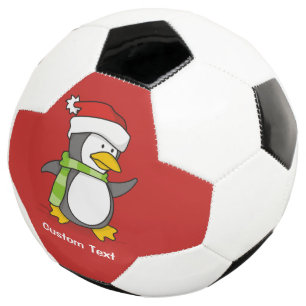 Balón De Fútbol Pingüino navidad caminando sobre la nieve