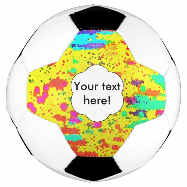 Balón De Fútbol Pintar salpicaduras en un fondo amarillo (Anverso)