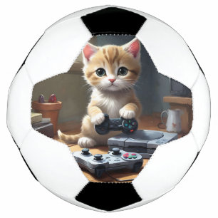 Balón De Fútbol "Pixel Paws: The Gamer Kitten in Action"