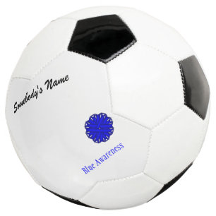 Balón De Fútbol Plantilla de cinta de flor azul por Kenneth Yoncic