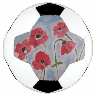 Balón De Fútbol Poppies rojos salvajes