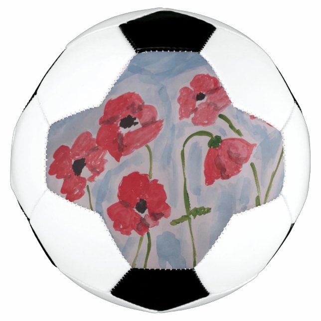 Balón De Fútbol Poppies rojos salvajes (Anverso)