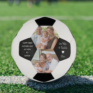 Balón De Fútbol Primer Día del Padre con foto de papá 2 personaliz