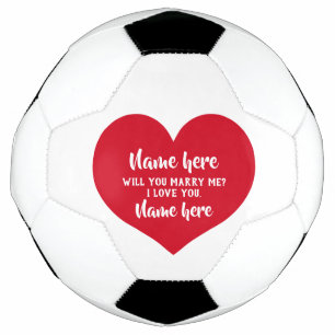 Balón De Fútbol Propuesta de corazón rojo