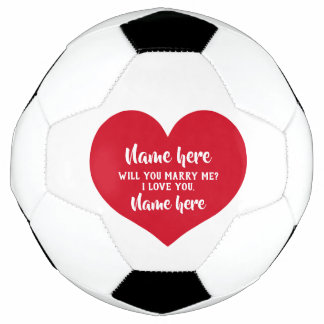 Balón De Fútbol Propuesta de corazón rojo