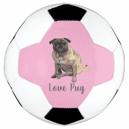 Balón De Fútbol Pug de amor