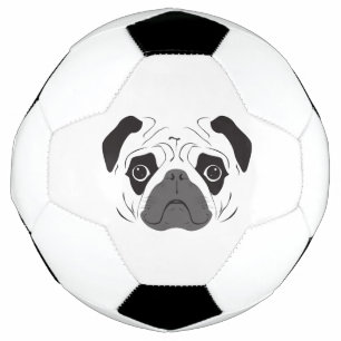 Balón De Fútbol Pug Face Silhouette