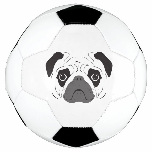 Balón De Fútbol Pug Face Silhouette (Anverso)