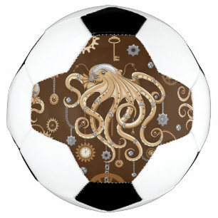 Balón De Fútbol Pulpo Steampunk Retro Fantasía Mecánica