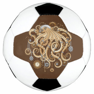 Balón De Fútbol Pulpo Steampunk Retro Fantasía Mecánica
