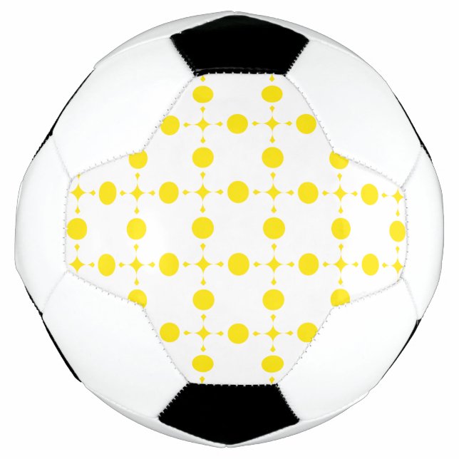 Balón De Fútbol Puntos de Polka Amarillo, Patrón De Punto De Polka (Anverso)