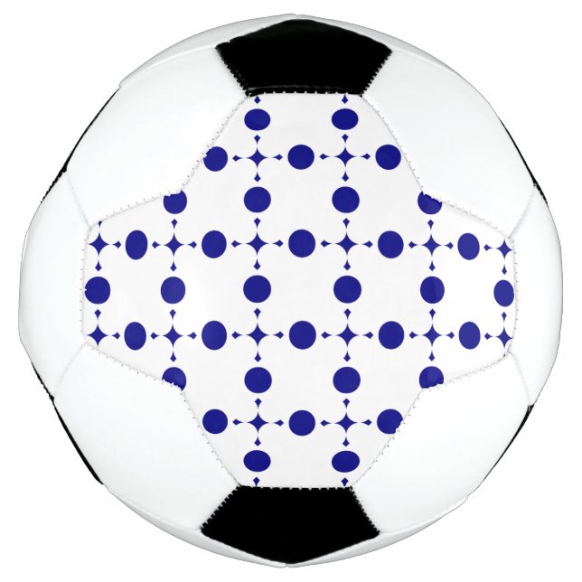 Balón De Fútbol Puntos de Polka Azul de la Marina, Patrón de Punto (Anverso)