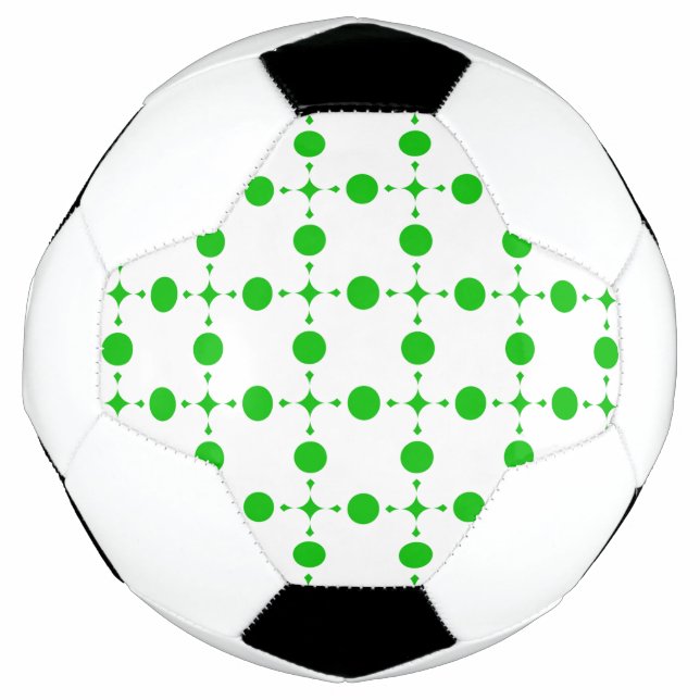 Balón De Fútbol Puntos de Polka Verde, Patrón De Punto De Polka, P (Anverso)