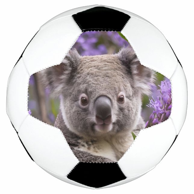 Balón De Fútbol Purple Jacaranda Koala Bear, (Anverso)