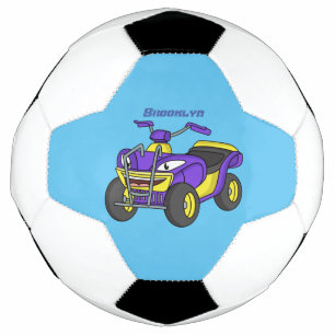 Balón De Fútbol Purple Quad bike cartoon illustration
