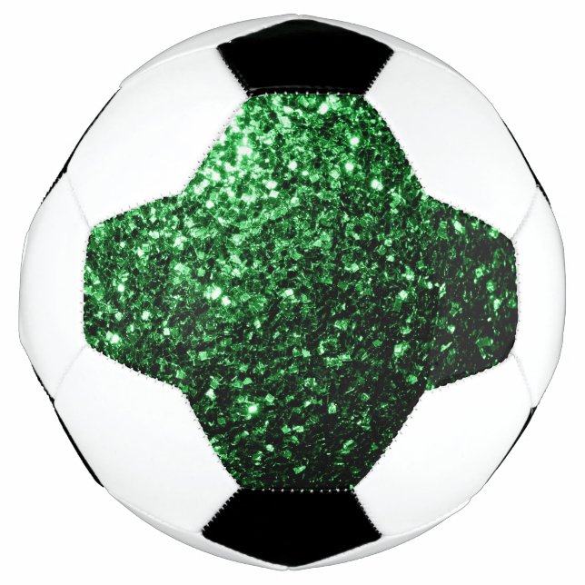 Balón De Fútbol Purpurina de imitación verde oscuro chispeando (Anverso)