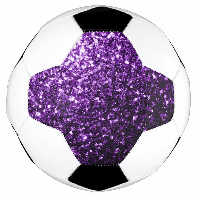 Balón De Fútbol Purpurina falso morado oscuro chispeando (Anverso)