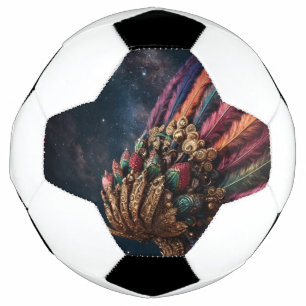 Balón De Fútbol "Quetzalcóatl: The Feathered Serpent in Gold and B