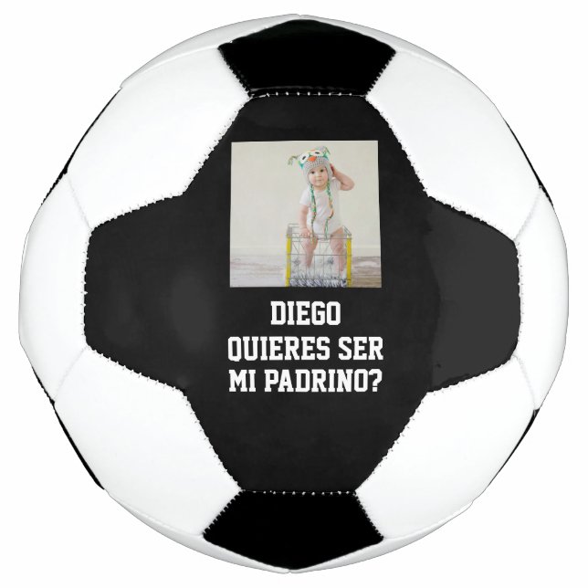 Balón De Fútbol Quieres Ser Mi Padrino Godparent Proposal Futbol (Anverso)